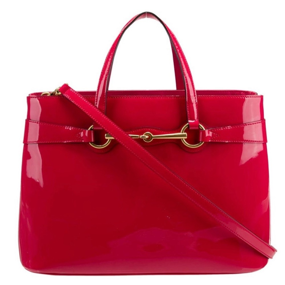 Gucci Leather Bright Bit Medium Tote